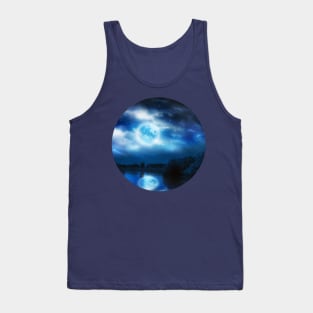 Full moon above river Tank Top